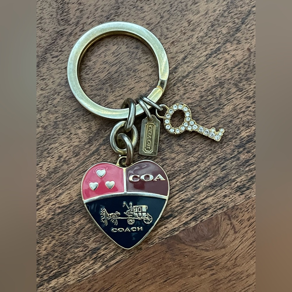 COACH Heritage Heart Coat of Arms Bag Charm